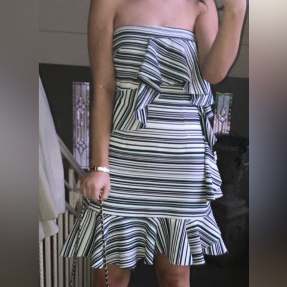 By Johnny Briath Stripe Frill Mini Dress - Picture 5 of 7